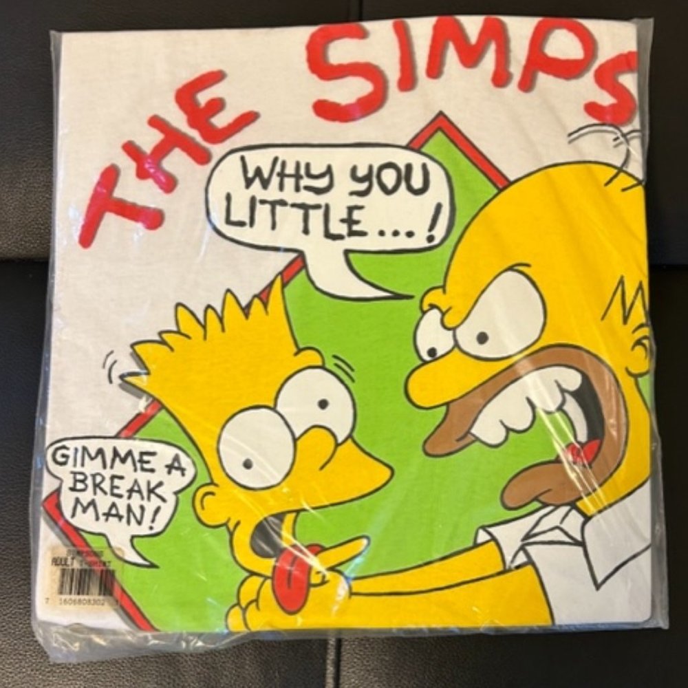 1990's vintage The Simpson "Why you little...!" Bart & Homer T-shirt XL New!!!